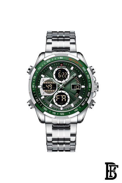 NAVIFORCE NF9197S S/S/GN     MEN'S Stainless Steel Analog Wrist Watch image 0