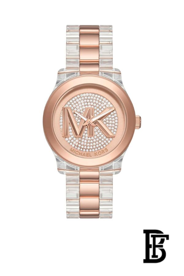 Michael Kors MK7355 Runway Three-Hand Women’s Watch – Rose Gold-Tone Stainless Steel image 1