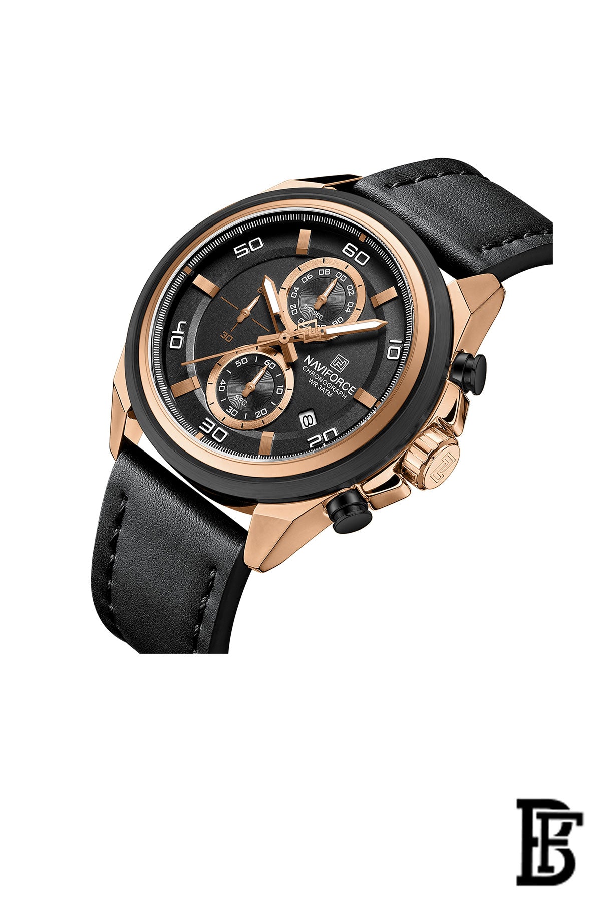 NAVIFORCE Leather Analog Wrist Watch NF 8075 RGBB image 2