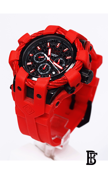 Invicta Men's 'Bolt' Quartz Stainless Steel and Silicone Casual Watch, Color:Red image 0