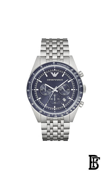 EMPORIO ARMANI Men's Water Resistant Chronograph Watch AR6072 - 46 mm - Silver + Gift perfume Tester 30 ml image 2