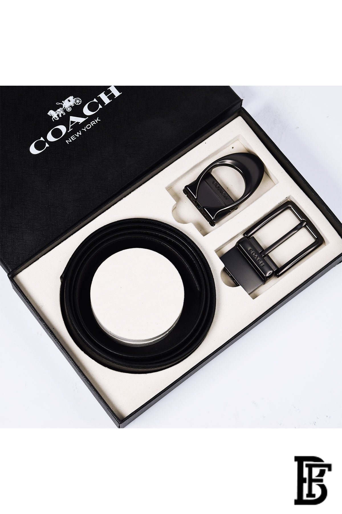 Coach Men's Leather Belt with , double face  Two Buckle image 1