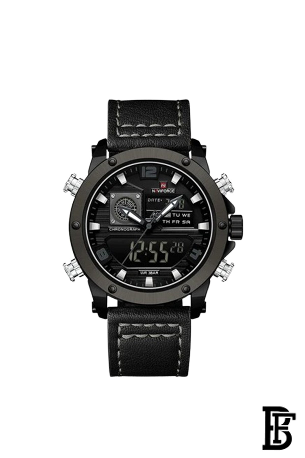 Naviforce NF9236 B/GY/B  Men's Analog Leather Watch image 0