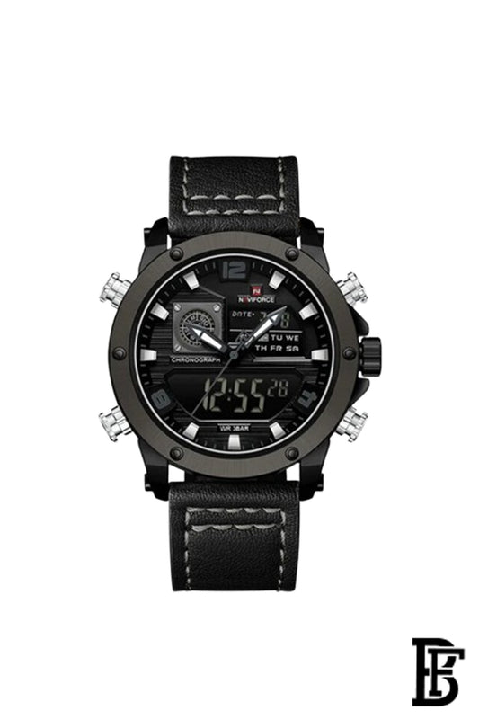 Naviforce NF9236 B/GY/B  Men's Analog Leather Watch image 0
