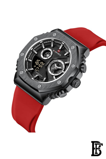 Naviforce NF9216T B/B/R    Men's Analog Leather Watch image 2