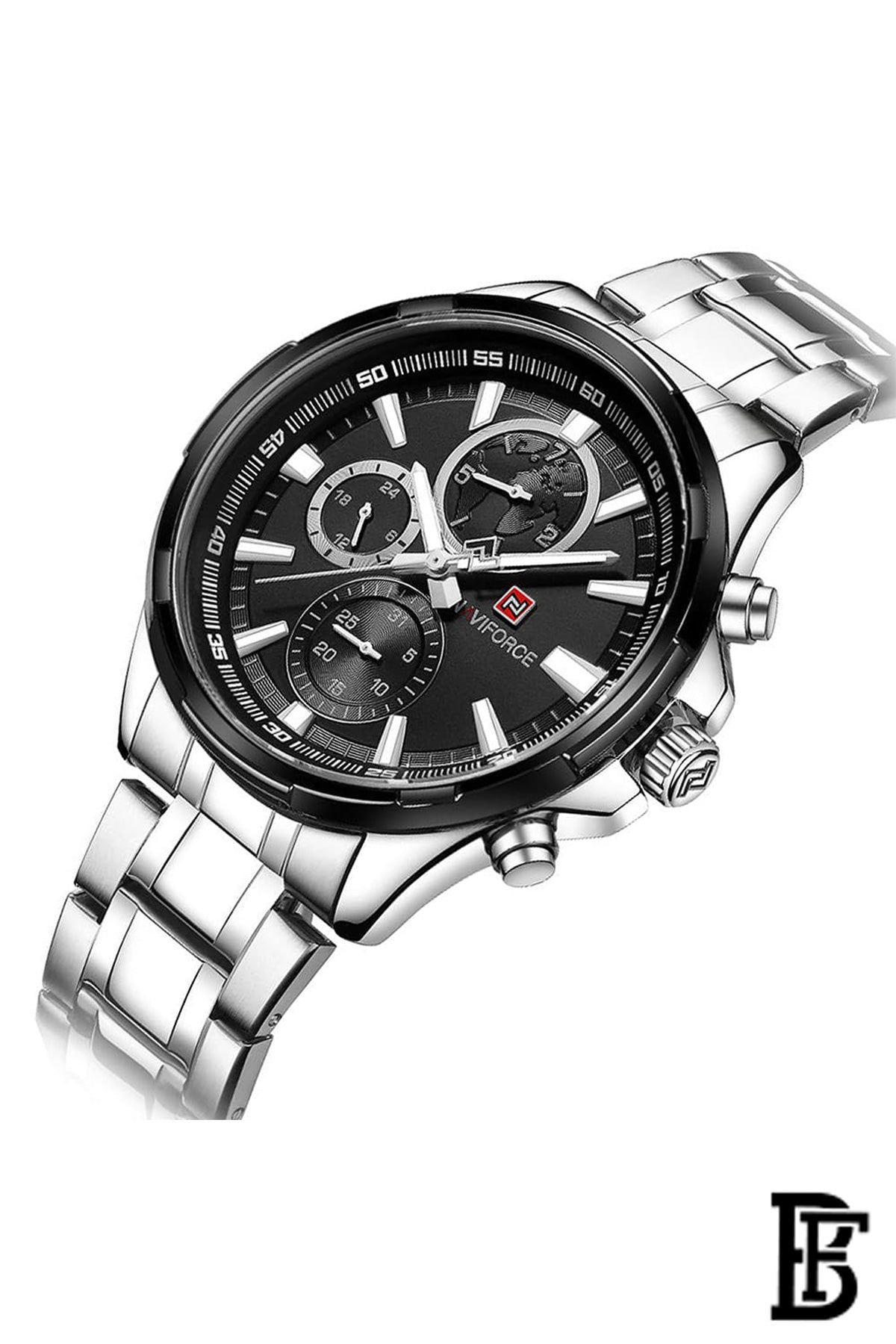 Naviforce Men's Black Dial Watch - NF9089 SB + Free Leather Strap image 3