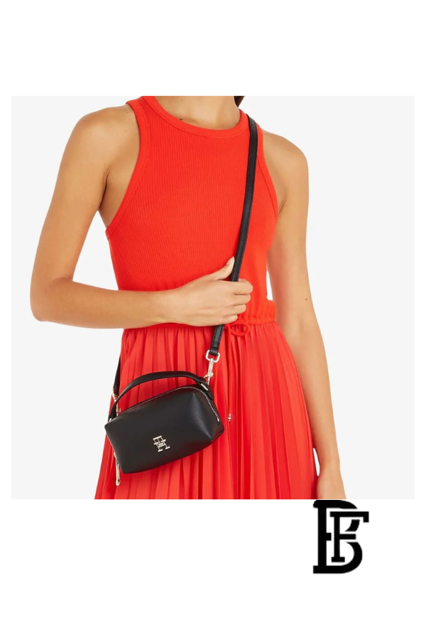 Tommy Hilfiger Black Leather Women Handbag Aw0Aw14511– Elegant Everyday Shoulder Bag image 10