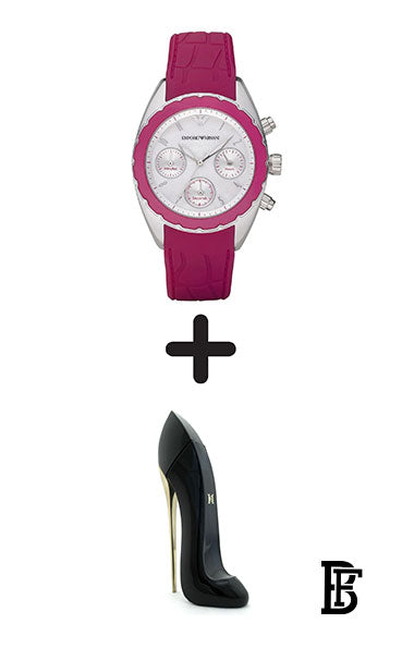 Emporio Armani Women's AR5937 Sport Silver Chronograph Dial Watch + Gift perfume Tester 30 ml image 0