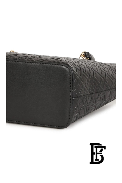 Tommy Hilfiger Black Leather Women Handbag Aw0Aw16002– Elegant Everyday Shoulder Bag image 6