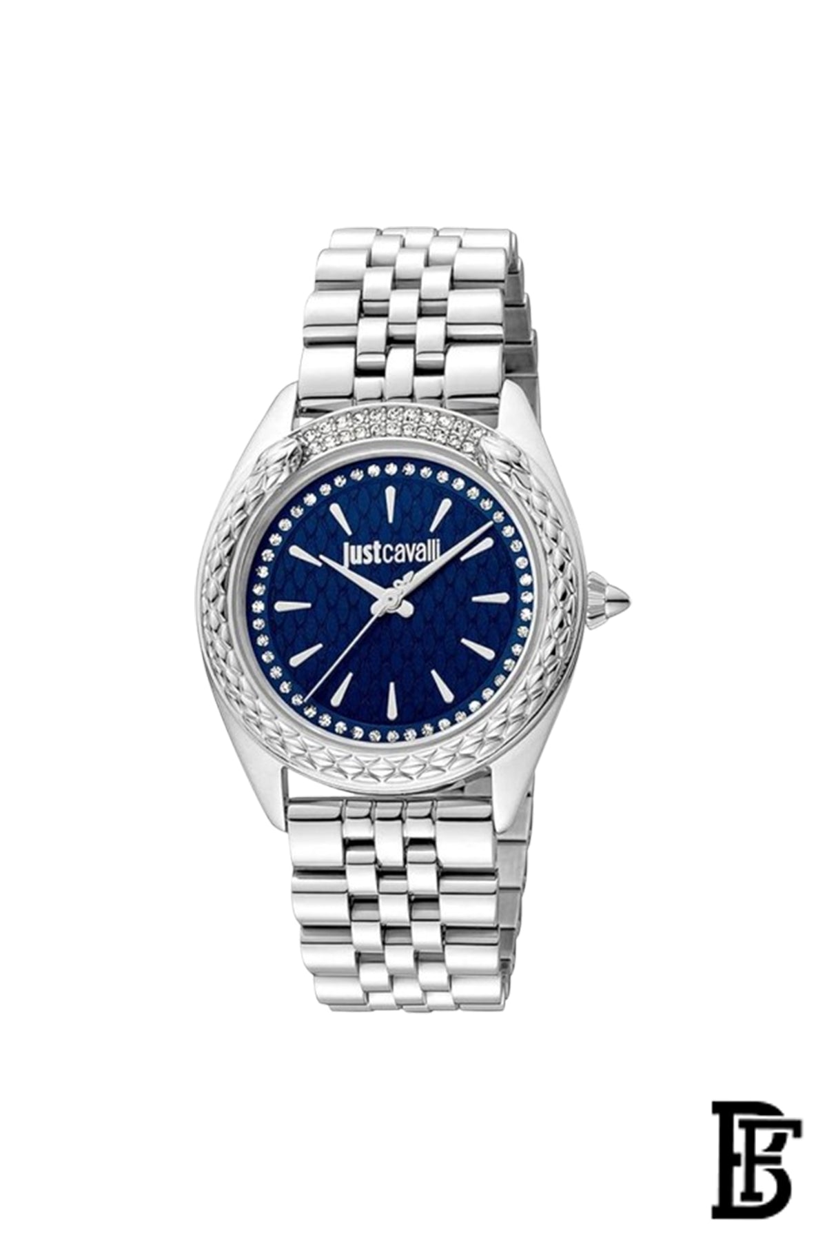 Just Cavalli JC1L195M0345 Women's Analogue Quartz Watch with Stainless Steel Strap, darkblue, Fashionable image 1