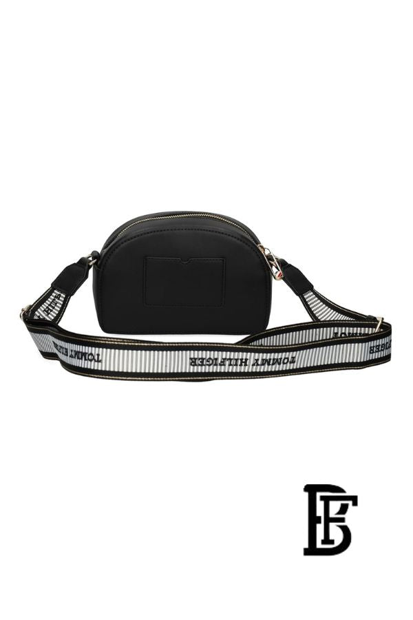 Tommy Hilfiger Black Leather Women Handbag Aw0Aw16679 – Elegant Everyday Shoulder Bag image 7