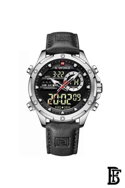 Naviforce NF9208 S/B/B   Men's Analog Leather Watch image 1