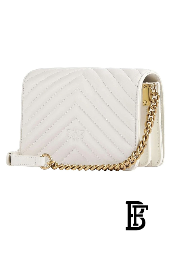Pinko  White  Leather Women Handbag 100063A0Gk Z14Q – Elegant Everyday Shoulder Bag image 3