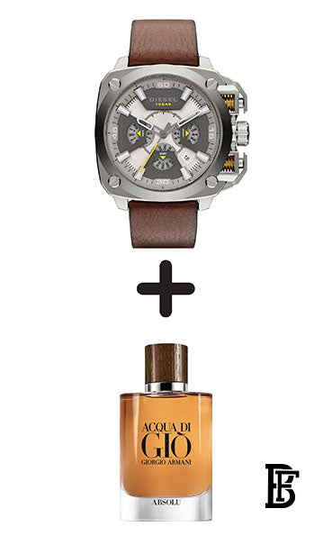 DIESEL Men's BAMF Leather Band Chronograph Watch DZ7343 + Gift perfume Tester 30 ml image 0