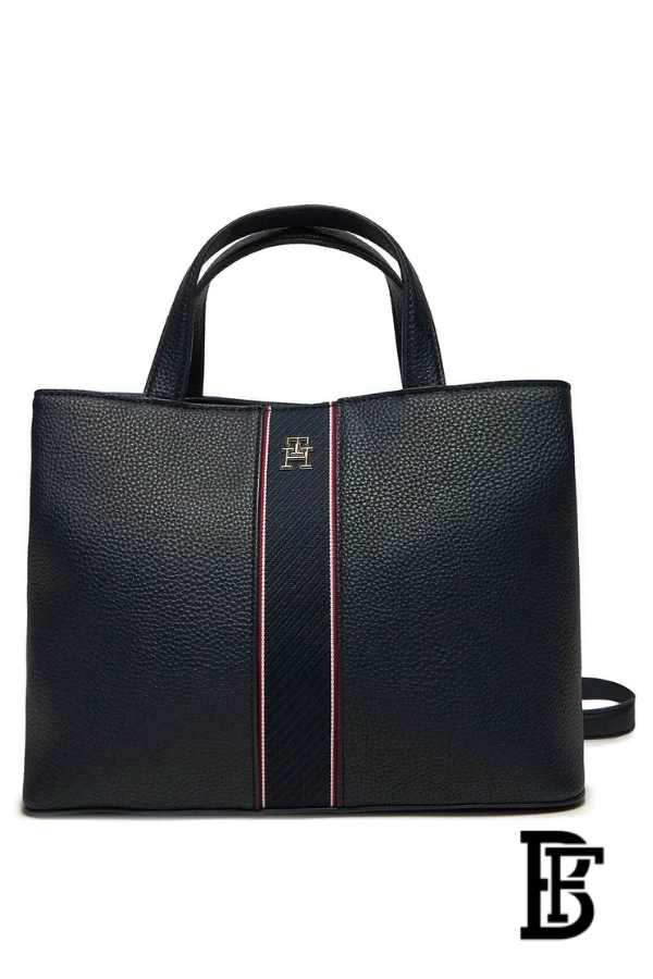 Tommy Hilfiger Dark Blue Leather Women Handbag  – Elegant Everyday Handbag image 0