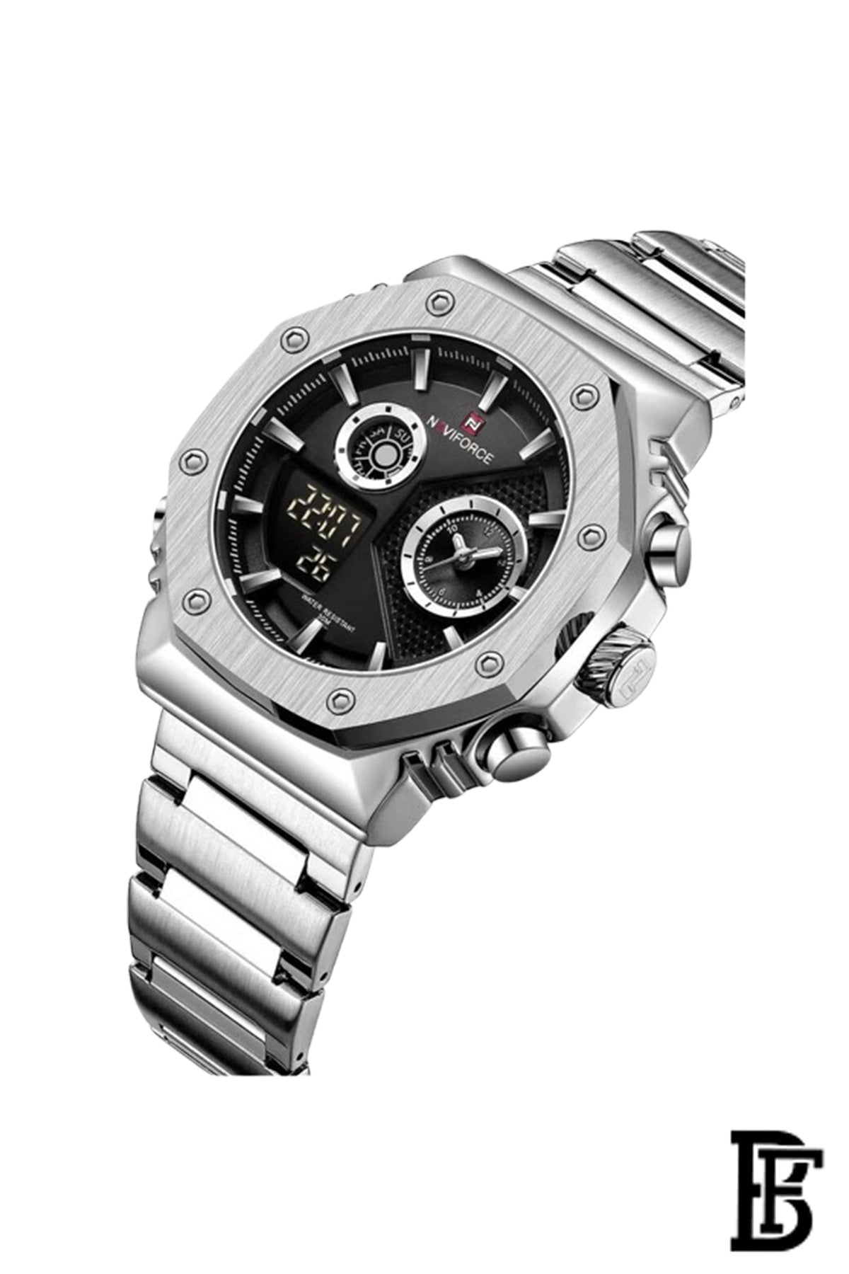 NAVIFORCE NF9216S S/B MEN'S Stainless Steel Analog Wrist Watch image 2