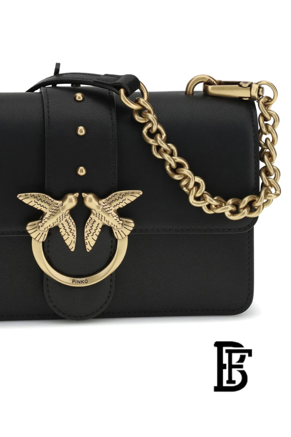 Pinko  Black Leather Women Handbag 100053 A0F1 Z99Q – Elegant Everyday Shoulder Bag image 7