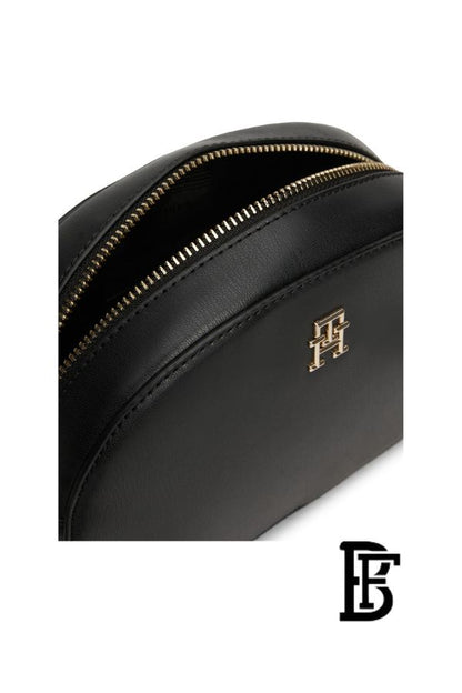 Tommy Hilfiger Black Leather Women Handbag Aw0Aw16679 – Elegant Everyday Shoulder Bag image 9