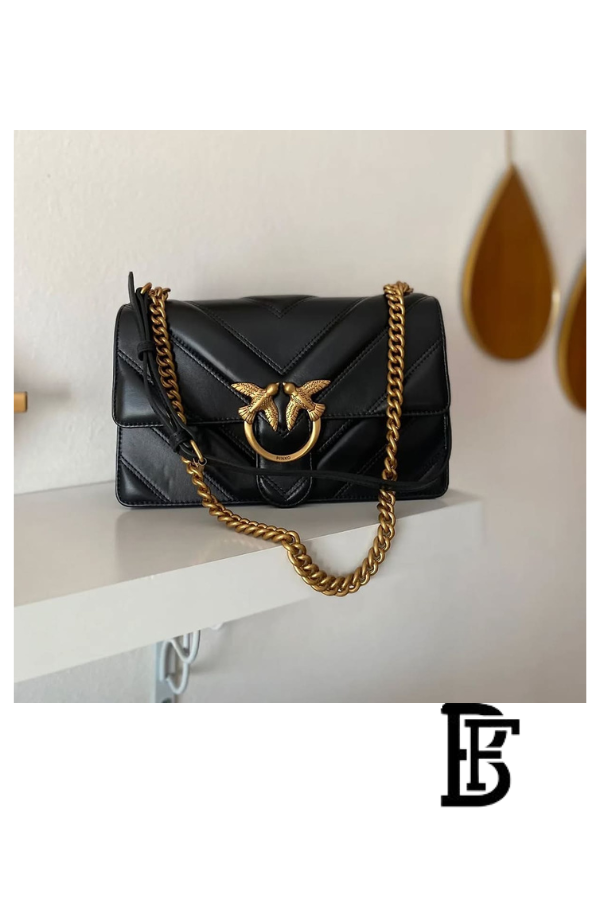 Pinko  Black Leather Women Handbag 104549A26Zz99Q – Elegant Everyday Shoulder Bag image 7