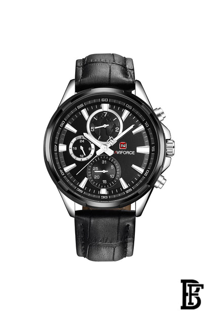 Naviforce Men's Black Dial Watch - NF9089 SB + Free Leather Strap image 4
