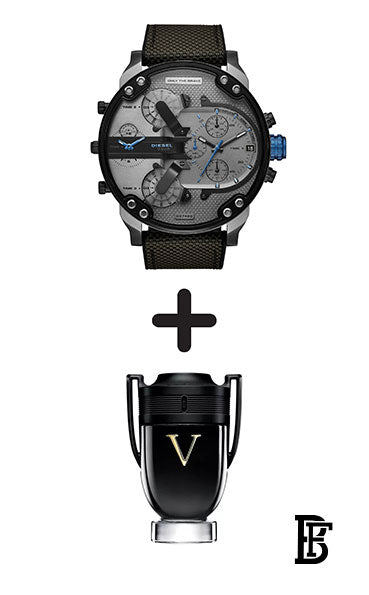 DIESEL Men's Round Shape Stainless Steel Analog Wrist Watch 57 mm - Black - DZ7420 + Gift perfume Tester 30 ml image 1