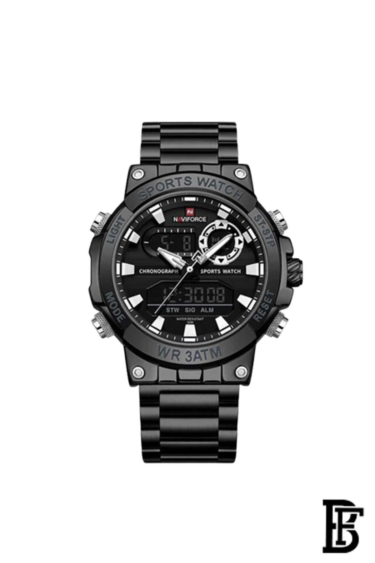 NAVIFORCE NF9237 B/W/B  MEN'S Stainless Steel Analog Wrist Watch image 1