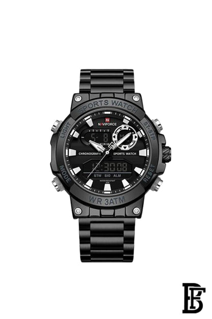 NAVIFORCE NF9237 B/W/B  MEN'S Stainless Steel Analog Wrist Watch image 1