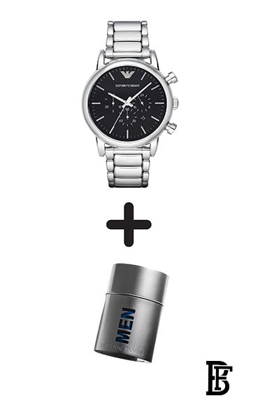 EMPORIO ARMANI Men's Stainless Steel Chronograph Wrist Watch AR1894 + Gift perfume Tester 30 ml image 1