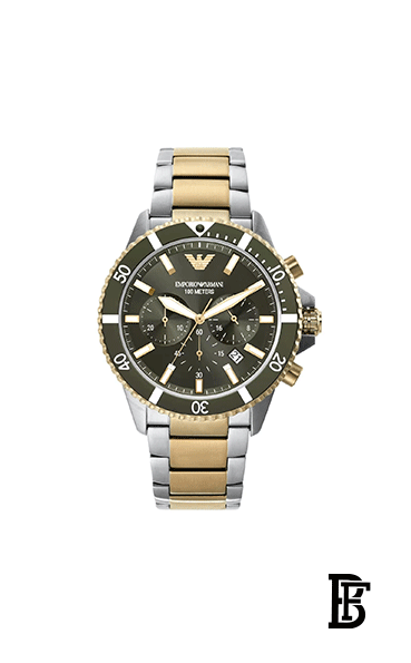 EMPORIO ARMANI Men's Diver Round Shape Stainless Steel Chronograph Wrist Watch AR11361 - 43mm image 1