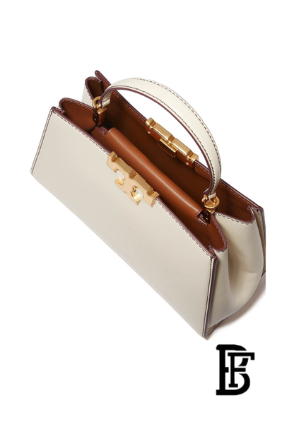Tory Burch Light Cream Leather Women Handbag 159379 100 – Elegant Everyday Shoulder Bag image 6