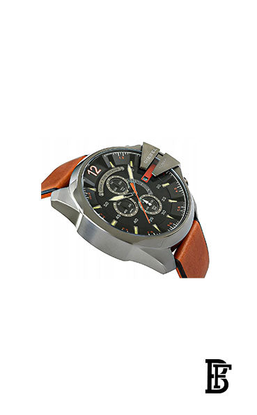 DIESEL men Mega Chief Round Shape Leather Band Chronograph Wrist Watch 51 mm - Brown - DZ4343 image 2