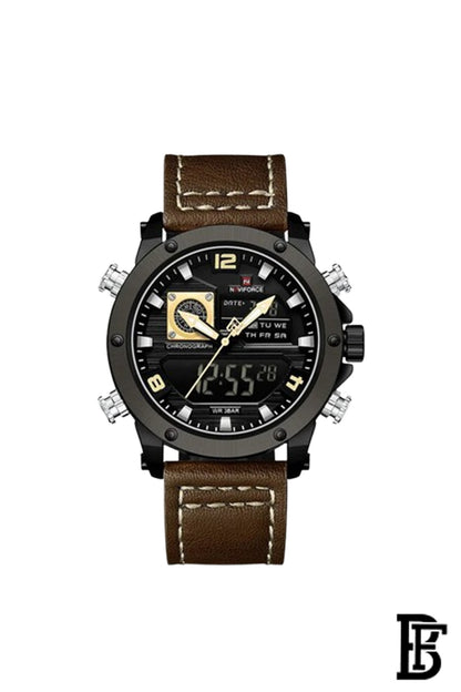 Naviforce NF9236 B/Y/BN  Men's Analog Leather Watch image 1
