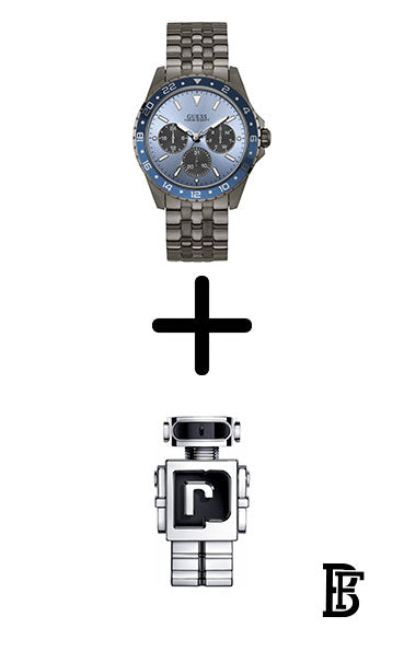 GUESS Men's Stainless Steel Analog Watch W1107G5 + Gift perfume Tester 30 ml image 1