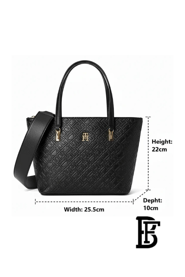 Tommy Hilfiger Black Leather Women Handbag Aw0Aw16002– Elegant Everyday Shoulder Bag image 10