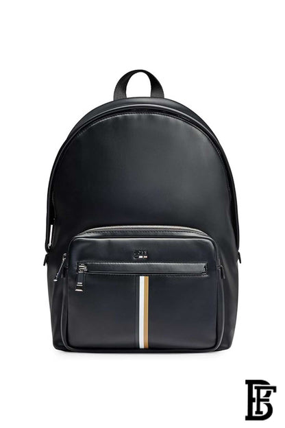 BOSS Men's Signature Striped Faux Leather Backpack image 2