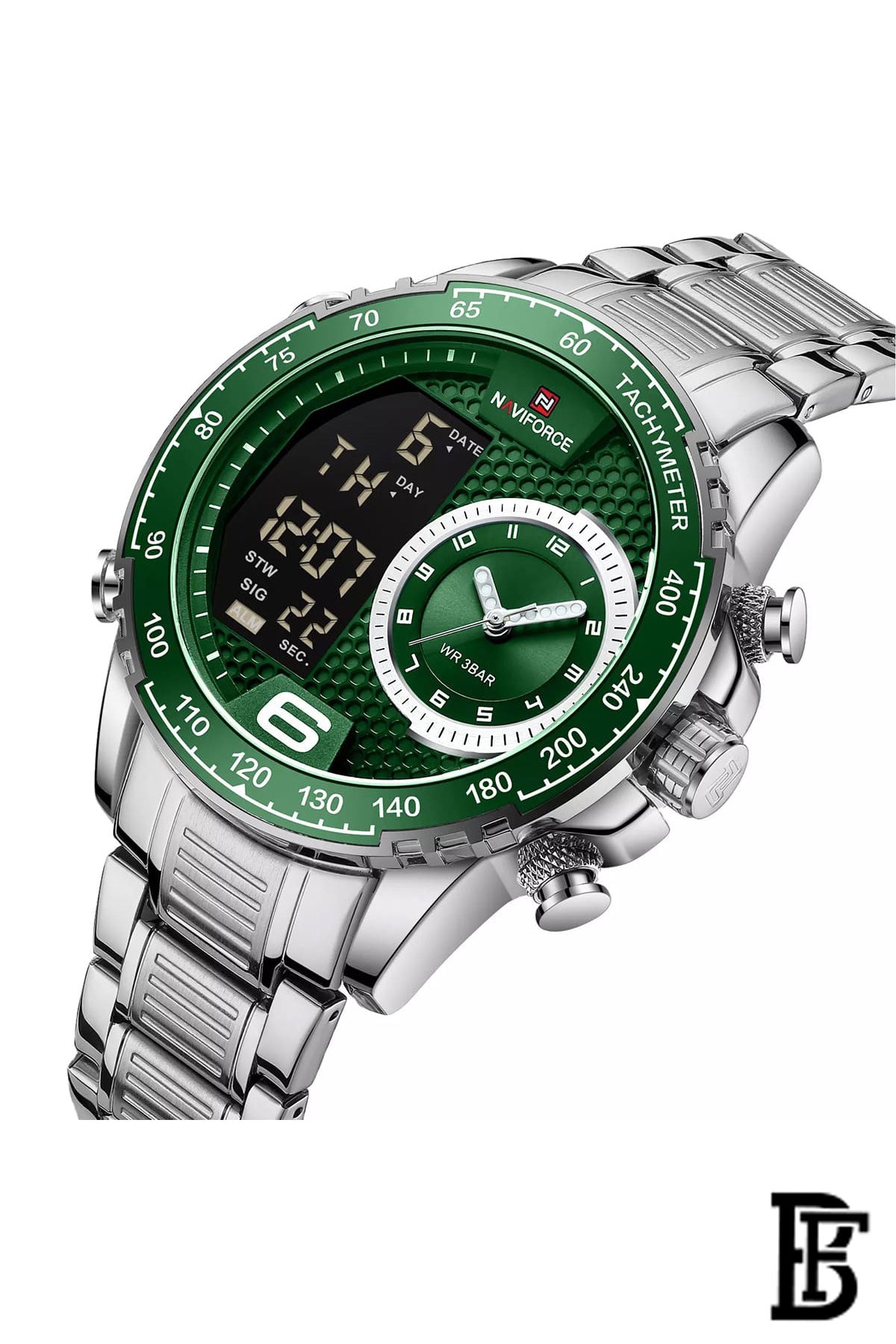 NAVIFORCE NF9199S S/GN  MEN'S Stainless Steel Analog Wrist Watch image 2