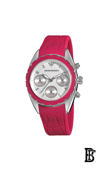 Emporio Armani Women's AR5937 Sport Silver Chronograph Dial Watch + Gift perfume Tester 30 ml image 2