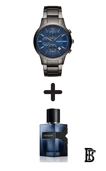 EMPORIO ARMANI Men Metal Chronograph Watch Ar11215 + Gift perfume Tester 30 ml image 0