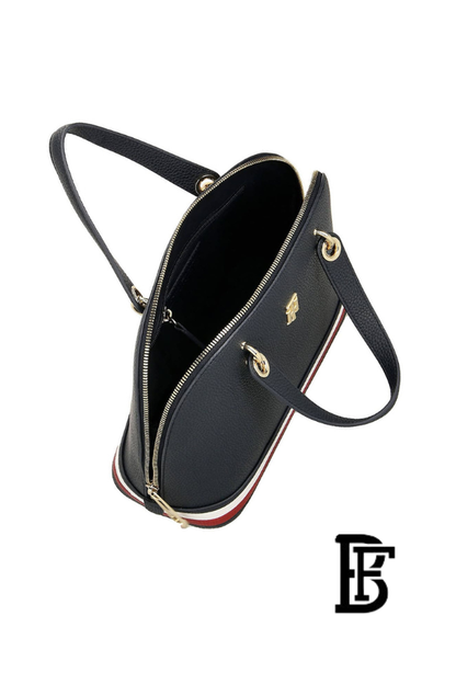 Tommy Hilfiger Black Leather Women Handbag Aw0Aw10453 – Elegant Everyday Shoulder Bag image 8