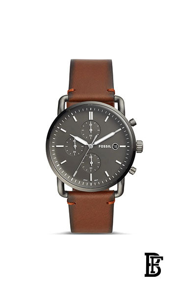 FOSSIL FS5523 Men's The Commuter Collection Water Resistant Chronograph Watch - 42 mm - Brown + Gift perfume tester 30 ml image 2