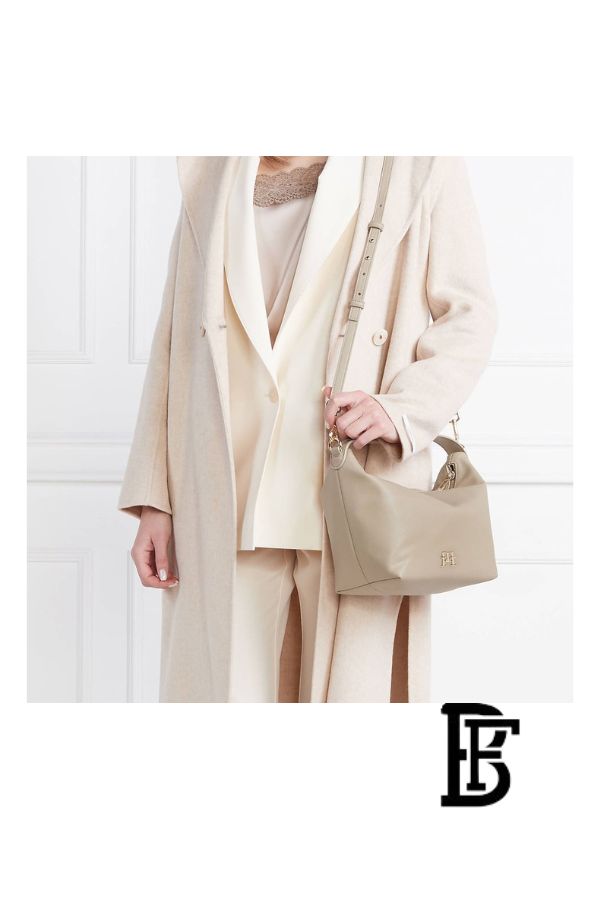 Tommy Hilfiger Beige Leather Women Handbag Aw0Aw14499 – Elegant Everyday Shoulder Bag image 8