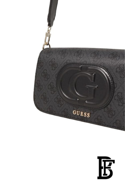 GUESS Mietta Flap Shoulder Bag – Coal / Black image 3