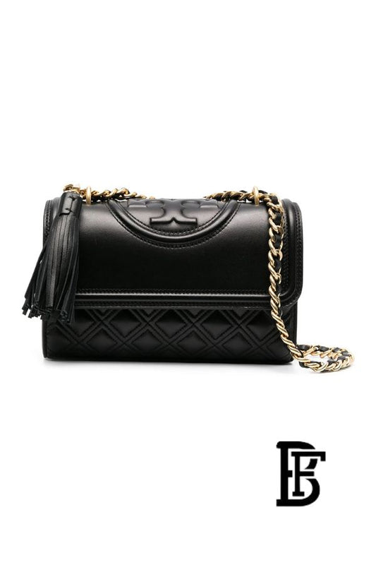 Tory Burch Black Leather Women Handbag 76997001 – Elegant Everyday Shoulder Bag image 0