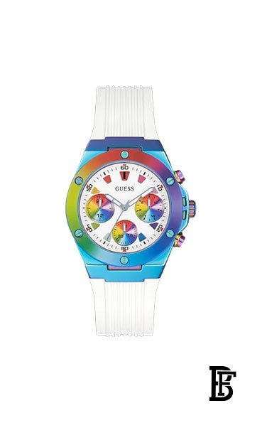 GUESS GW0030L6 Women's Stainless Steel Quartz Watch with Silicone Strap, Multicolor, 20  + Gift perfume tester 30 ml image 2