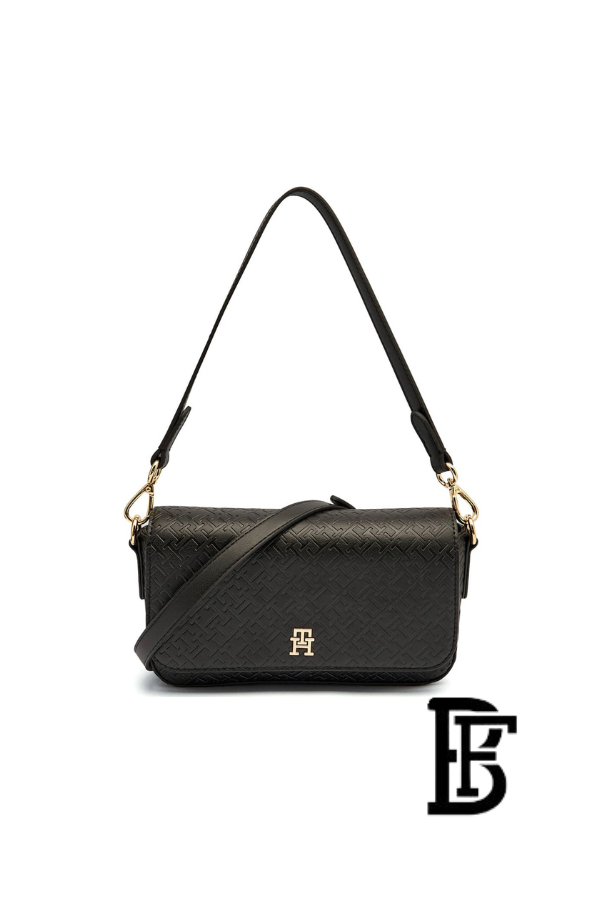 Tommy Hilfiger Black Leather Women Handbag and cross Aw0Aw18002 – Elegant Everyday Crossbody and hand image 0