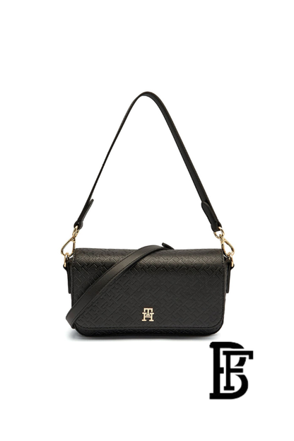 Tommy Hilfiger Black Leather Women Handbag and cross Aw0Aw18002 – Elegant Everyday Crossbody and hand image 0