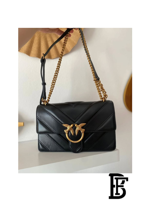 Pinko  Black Leather Women Handbag 104549A26Zz99Q – Elegant Everyday Shoulder Bag image 8