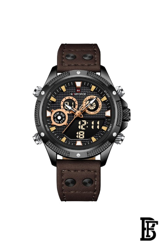 Naviforce NF9224  BBDBN     Men's Analog Leather Watch image 1