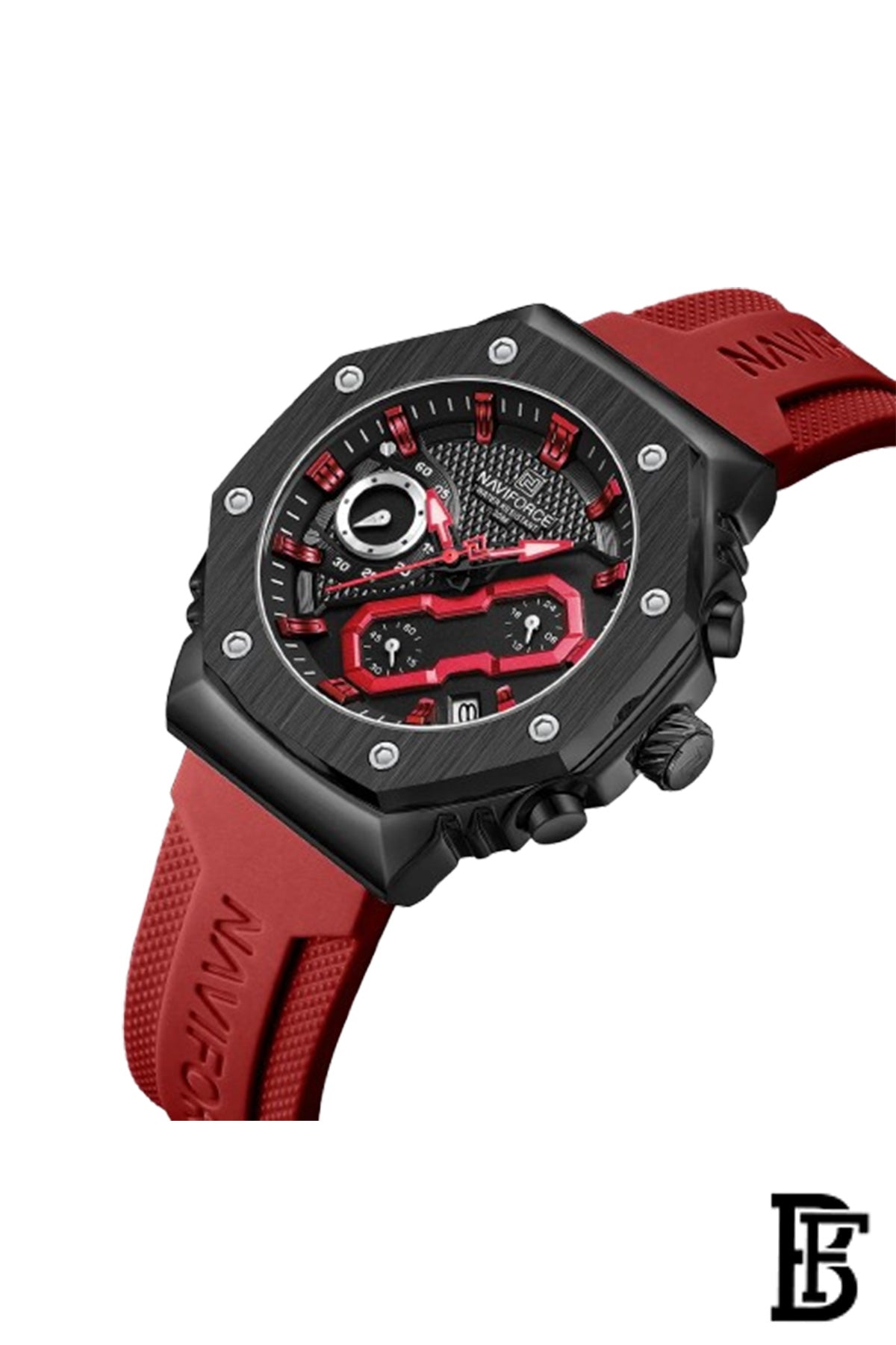 Naviforce NF8035L BRR  Women's Chronograph Silicone Watch image 2