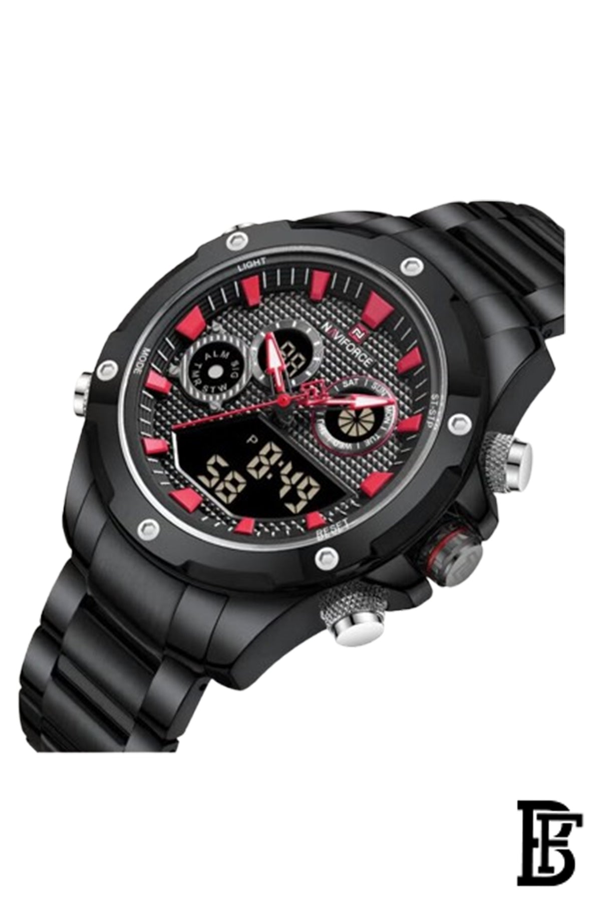 NAVIFORCE NF9217 B/R  MEN'S Stainless Steel Analog Wrist Watch image 2